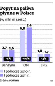 Popyt na paliwa płynne w Polsce