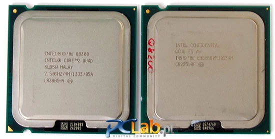 Po lewej – Core 2 Quad Q8300, po prawej – Core 2 Quad Q8200