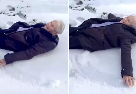 Zrobiła aniołka na śniegu na swoje 85-urodziny i wzruszyła cały internet