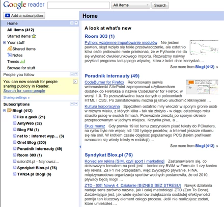 Google nie zapomina o web2.0 — udostępnia usługi takie jak blogi, RSS-y itp.