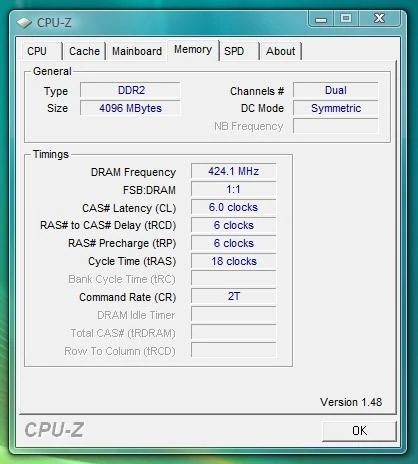 CPU-Z – osiągnięte taktowania modułów pamięci po podkręceniu