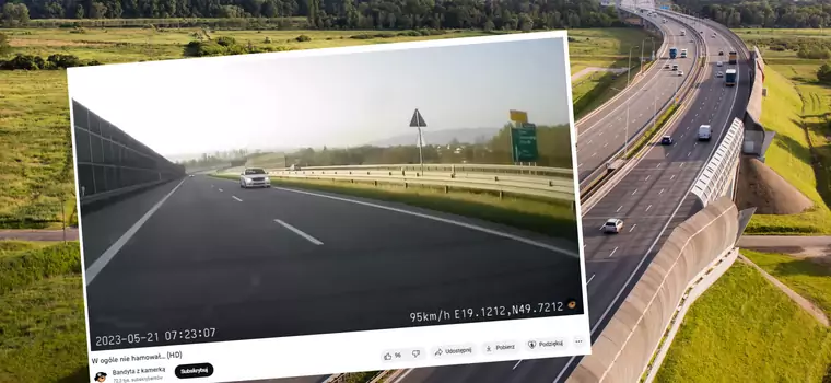 "Szef z mercedesa" nawet nie próbował hamować. Internauci nie mają litości [WIDEO]