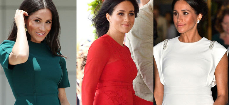 Czerwień, biel czy ciemna zieleń? Meghan Markle w trzech sukienkach jednego dnia. Która najładniejsza?