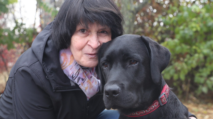 Artúr kutya és nevelője, Szűcs Marika, tőle kapja meg az alapokat az eb, hogy később segíthessen /Fotók: Zsolnai Péter