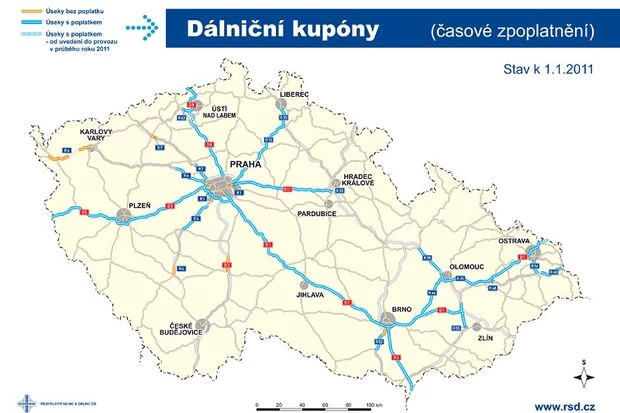 Nowe opłaty za przejazdy autostradą w Czechach