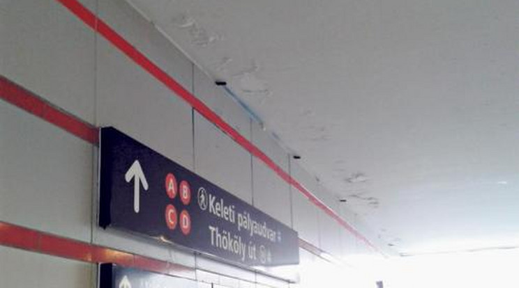 Már beázik a 4-es metró Keleti aluljárója