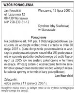 Wzór ponaglenia