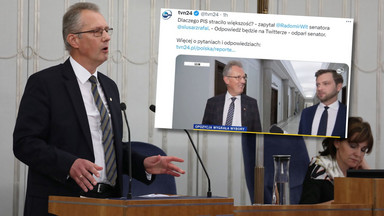 Dziennikarz pytał senatora PiS, odpowiedź dostał na Twitterze. "Wpis wymuszony" [WIDEO]