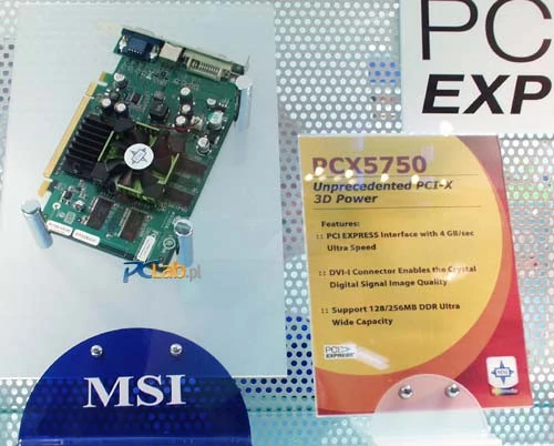 MSI GeForce PCX 5750 - jak wyżej, pokazywano kartę referencyjną NVIDII.