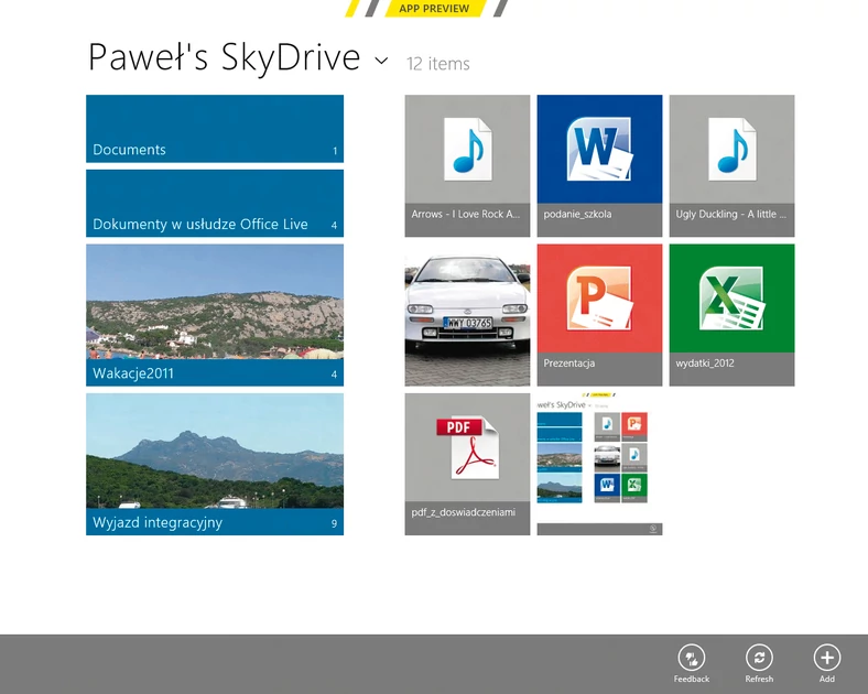 Wszystko onlineAplikacja SkyDrive w Windows 8 ma ułatwić nam zapisywanie i zarządzanie dokumentami na internetowym dysku, który nic nie kosztuje.
