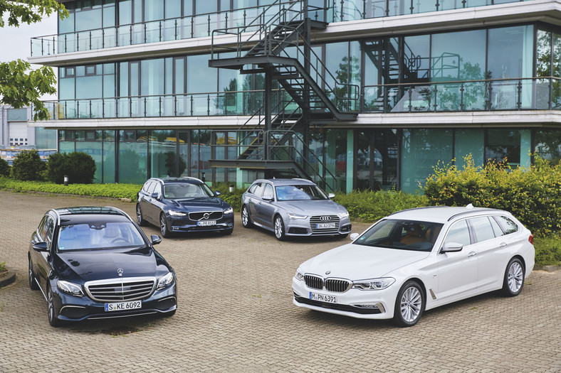 BMW serii 5 kontra Mercedes E220d, Volvo V90 D4 i Audi A6 - oto flota marzeń