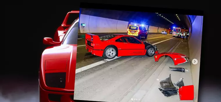 Ferrari F40 miało trafić na sprzedaż, ale zostało rozbite w tunelu