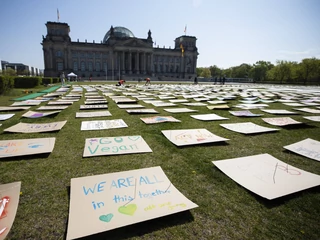 Protest przeciwko polityce klimatycznej niemieckiego rządu, Berlin, 24 kwietnia 2021 r.