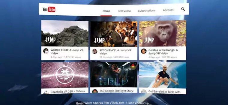 Google wprowadza YouTube VR dla Steam