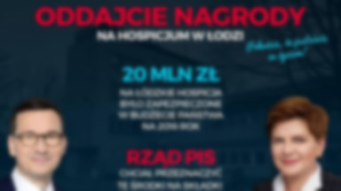 Apel samorządowców PO: "Ministrowie, przekażcie nagrody na budowę łódzkiego hospicjum!"