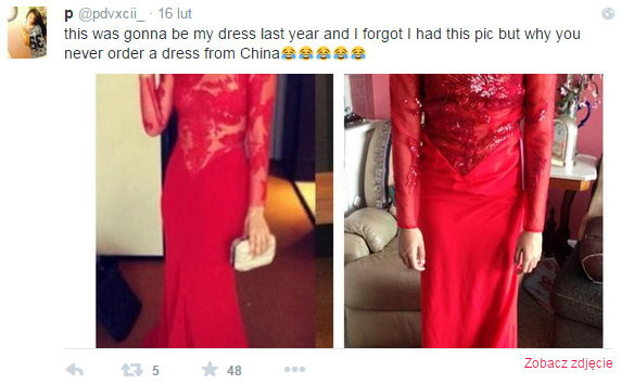 "Nie zamawiaj sukienek z Chin"