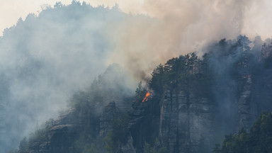 Strażacy przegrywają walkę z pożarem lasów w Czeskiej Szwajcarii