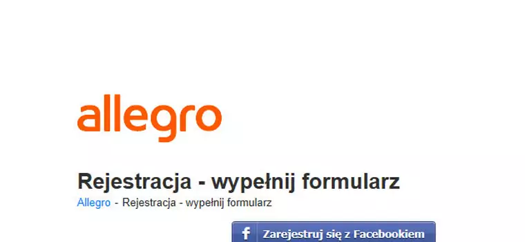 Jak założyć konto na Allegro przez Facebooka