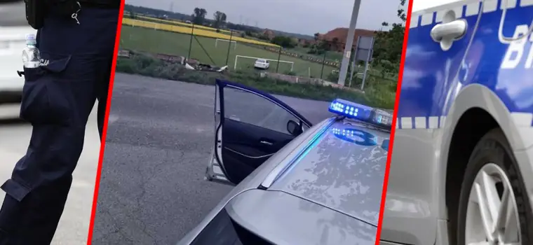 Uciekał przed policją i zatrzymał się na boisku. Celnie wjeżdżając w bramkę