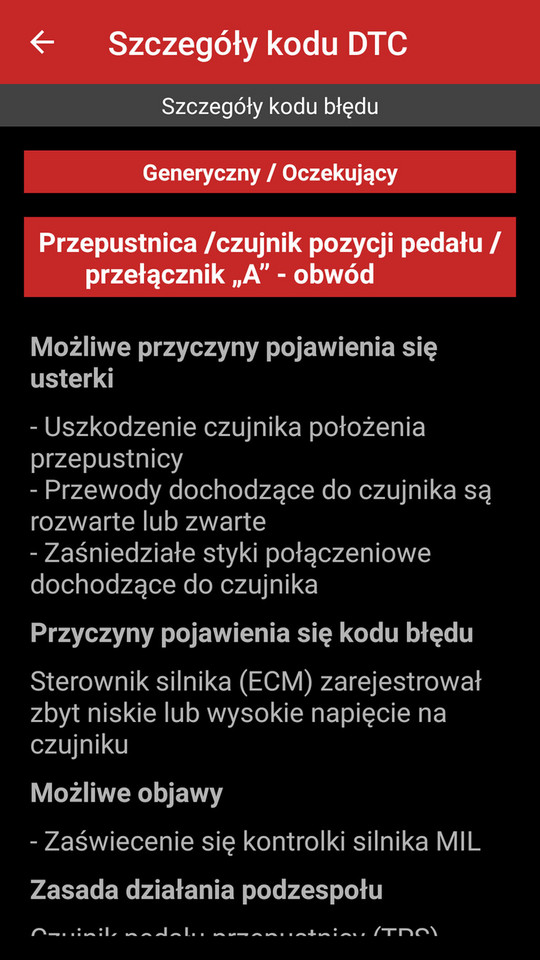 Awaria przepustnicy