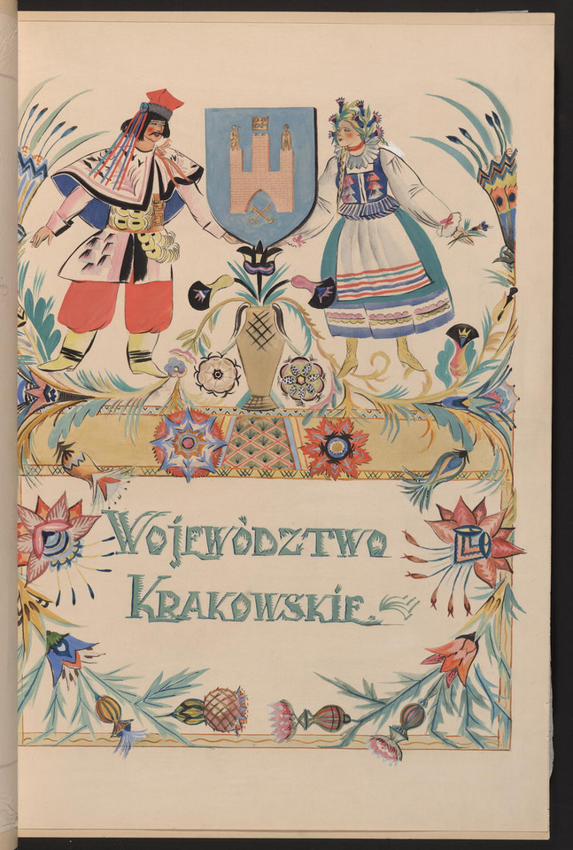 Karta tytułowa województwa krakowskiego, autorstwa Zofii Stryjeńskiej