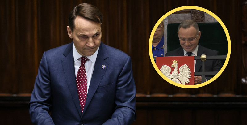 Minister Sikorski zaczął mówić o Niemcach. Kamery błyskawicznie wyłapały reakcję Andrzeja Dudy