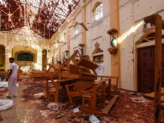 Zniszczony w wyniku eksplozji kościół św. Sebastiana