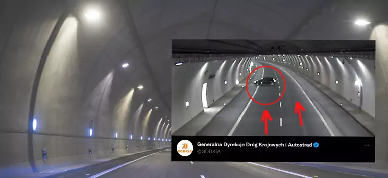 Ten kierowca wykonał śmiertelnie niebezpieczny manewr w tunelu zakopianki [WIDEO]