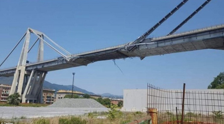 Borzalmas műszaki állapotban volt a Morandi híd összeomlása előtt /Fotó: Twitter