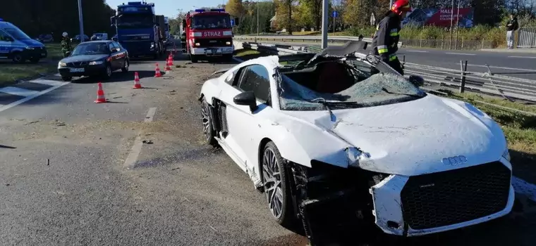 Audi R8 dachowało na południu Polski