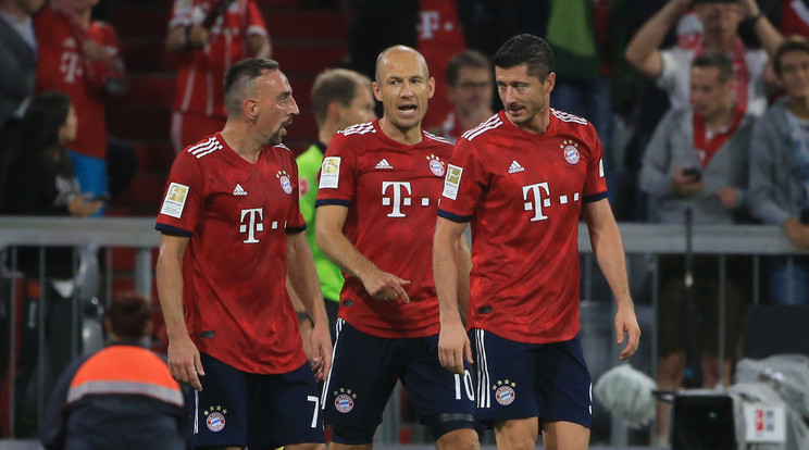Bayern Munich focistái: Franck Ribery, Arjen Robben és Robert Lewandowski / Fotó: Northfoto
