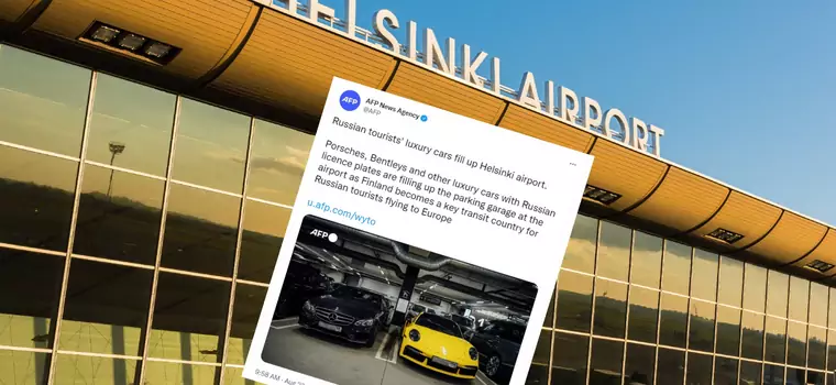 Porsche i Bentleye na lotnisku w Helsinkach. Tak rosyjscy turyści podróżują do Europy