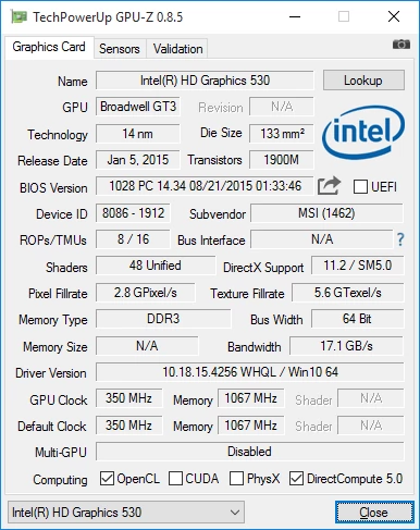 *GPU-Z źle wykrywa ilość procesorów strumieniowych, rodzaj pamięci i generację GPU