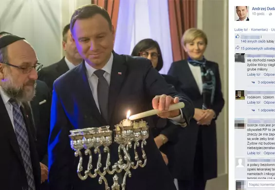 Andrzej Duda obchodził Chanukę w Pałacu - komentarze jego wyborców są szokujące
