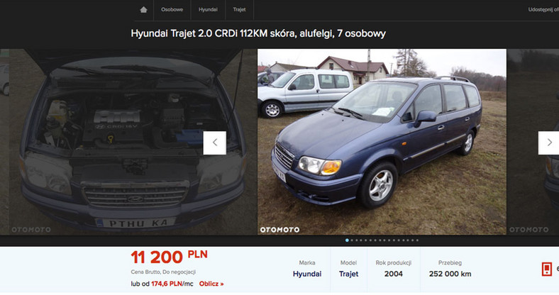 Auto z ogłoszenia - Hyundai Trajet duży van za nieduże pieniądze