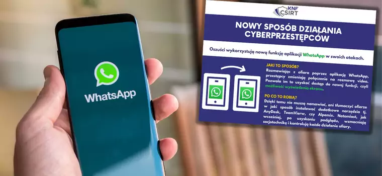 Uwaga na nową metodę cyberprzestępców! Wykorzystują WhatsAppa