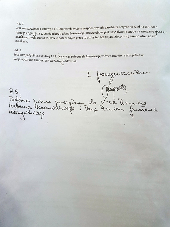 List ministra Szyszki do Beaty Szydło ujawniony przez Greenpeace, fot. 2