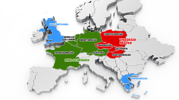 Az ábrán az látszik, miként tagozódhat szét több darabra az EU. S mely tagországok, csoportosulások, miért lógnak ki a rendszerből