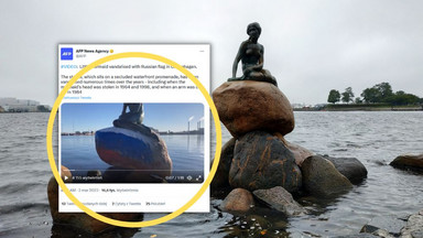 W Kopenhadze wandale namalowali rosyjską flagę na pomniku Małej Syrenki