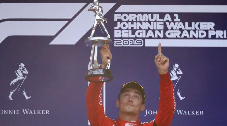 A monacói Charles Leclerc a Belga GP-n karrierje első Forma–1-es diadalát aratta, de nem tudott örülni / Fotó: Getty Images