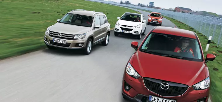 Mazda CX-5 kontra Ford Kuga, Hyundai ix35 i Volkswagen Tiguan: czy Mazda pokona konkurentów