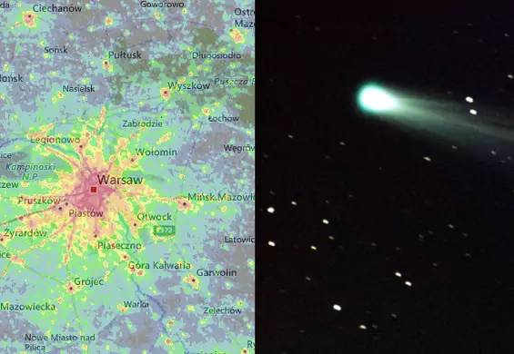 Miasta są zanieczyszczone światłem. Mapa pokazuje, gdzie obserwować komety i gwiazdy
