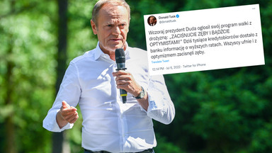 Tusk ironicznie o słowach Dudy: wszyscy ufnie zacisnęli zęby