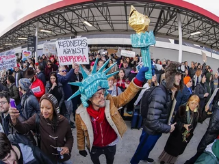 Protest at Atlanta's Hartsfield-Jackson Atlanta International Airport against President Trump's immigration ban