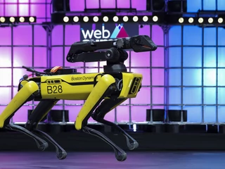 Czworonożny robot Spot firmy Boston Dynamics. Prezentacja podczas 2019 Web Summit, 7 listopada 2019, Lizbona