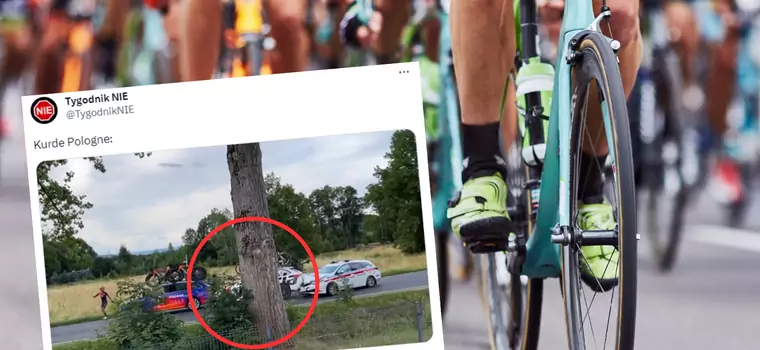 Nietypowa kraksa pojazdów technicznych podczas Tour de Pologne [WIDEO]