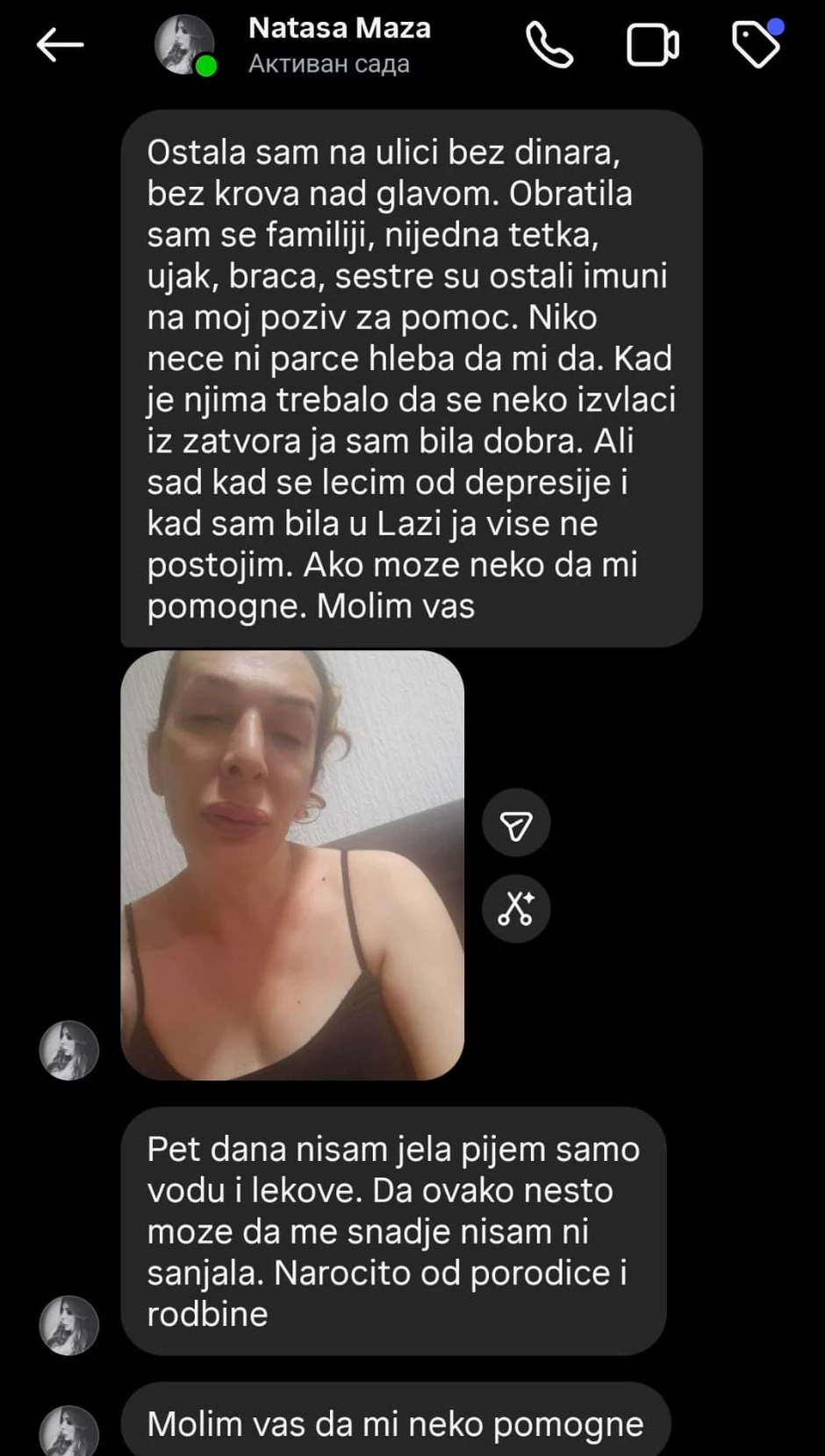 Nataša Maza, poruke