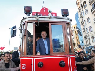 Recep Tayyip Erdogan, prezydent Turcji. Stambuł, 12 maja 2019 r. 