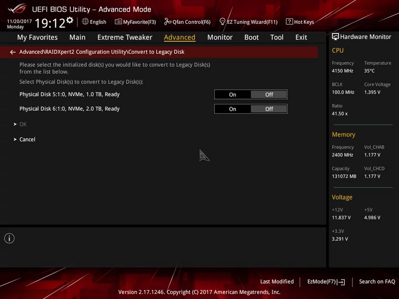 AMD NVMe RAID0 – konfiguracja (kliknij, żeby powiększyć)