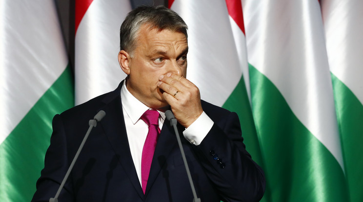 Orbán Viktor miniszterelnök évértékelő beszédén a Várkert Bazárban 2017 februárjában /Fotó: Fuszek Gábor